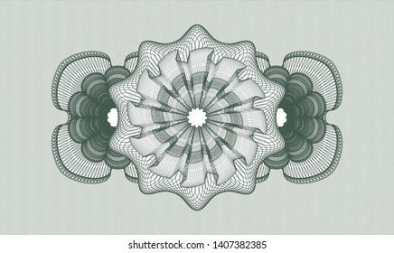 Green money style rosette. Vector Illustration. Detailed.