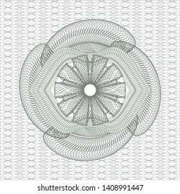 Green money style rosette. Vector Illustration. Detailed.