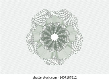 Green money style rosette. Vector Illustration. Detailed.