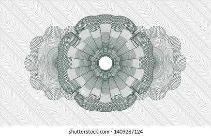 Green money style rosette. Vector Illustration. Detailed.