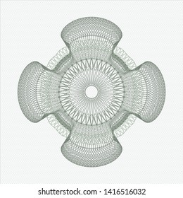 Green money style rosette. Vector Illustration. Detailed.