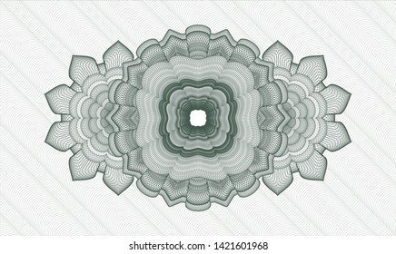 Green money style rosette. Vector Illustration. Detailed.