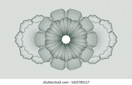 Green money style rosette. Vector Illustration. Detailed.
