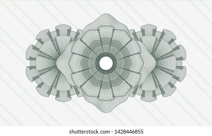 Green money style rosette. Vector Illustration. Detailed.