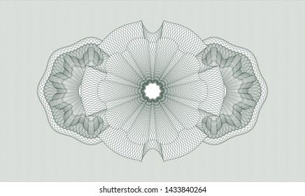 Green money style rosette. Vector Illustration. Detailed.