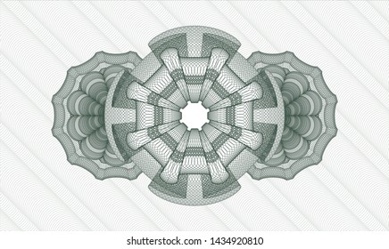 Green money style rosette. Vector Illustration. Detailed.
