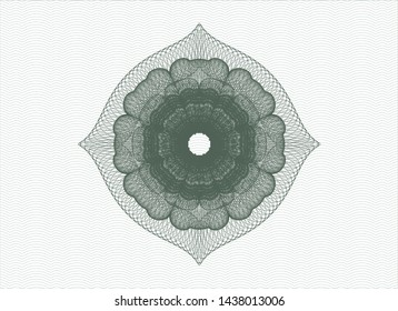 Green money style rosette. Vector Illustration. Detailed.