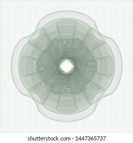 Green money style rosette. Vector Illustration. Detailed.