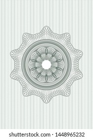 Green money style rosette. Vector Illustration. Detailed.