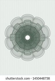 Green money style rosette. Vector Illustration. Detailed.