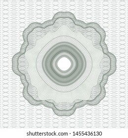 Green money style rosette. Vector Illustration. Detailed.
