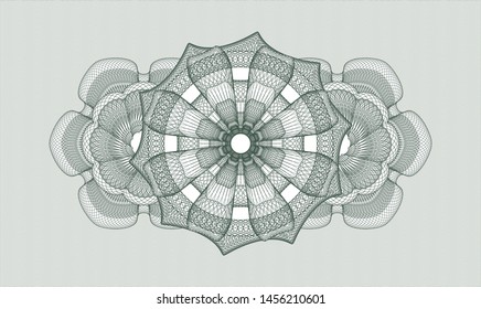 Green money style rosette. Vector Illustration. Detailed.
