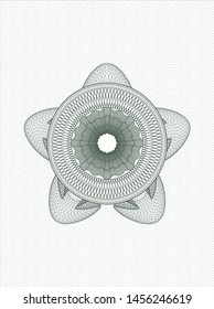Green money style rosette. Vector Illustration. Detailed.