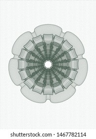 Green money style rosette. Vector Illustration. Detailed.