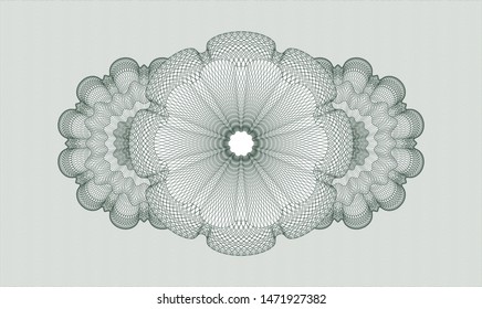 Green money style rosette. Vector Illustration. Detailed.