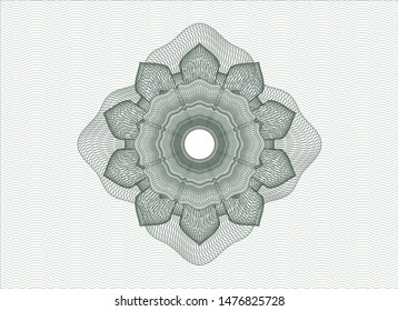 Green money style rosette. Vector Illustration. Detailed.