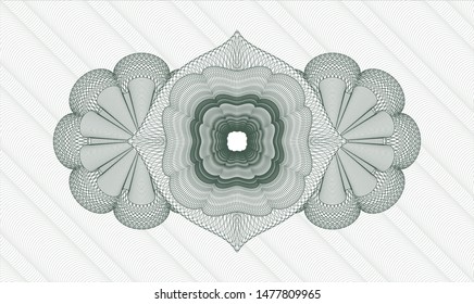 Green money style rosette. Vector Illustration. Detailed.