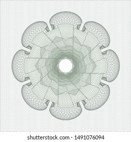 Green money style rosette. Vector Illustration. Detailed.