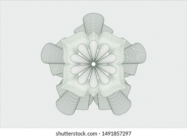 Green money style rosette. Vector Illustration. Detailed.