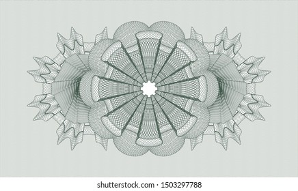 Green money style rosette. Vector Illustration. Detailed.