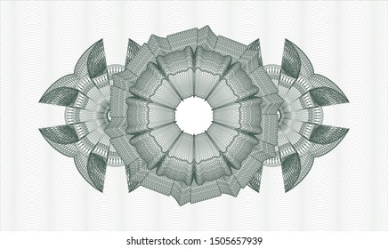 Green money style rosette. Vector Illustration. Detailed.