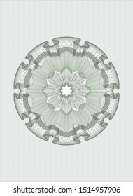 Green money style rosette. Vector Illustration. Detailed.