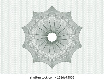 Green money style rosette. Vector Illustration. Detailed.