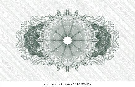 Green money style rosette. Vector Illustration. Detailed.