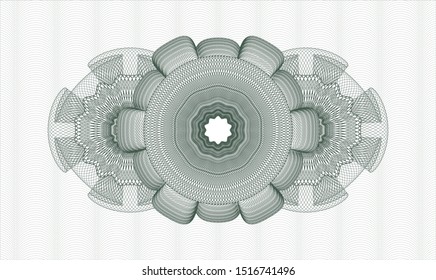 Green money style rosette. Vector Illustration. Detailed.