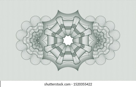 Green money style rosette. Vector Illustration. Detailed.