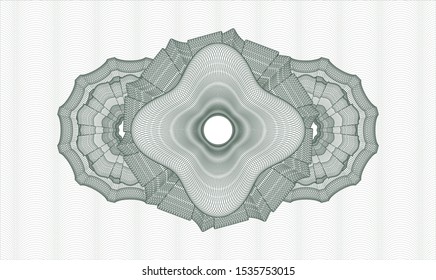 Green money style rosette. Vector Illustration. Detailed.
