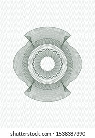 Green money style rosette. Vector Illustration. Detailed.
