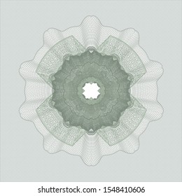 Green money style rosette. Vector Illustration. Detailed.