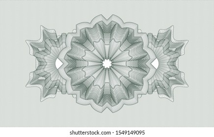 Green money style rosette. Vector Illustration. Detailed.