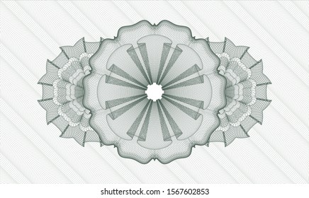 Green money style rosette. Vector Illustration. Detailed.