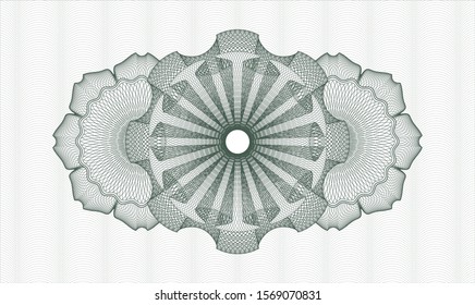 Green money style rosette. Vector Illustration. Detailed.