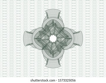 Green money style rosette. Vector Illustration. Detailed.