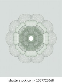 Green money style rosette. Vector Illustration. Detailed.
