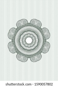 Green money style rosette. Vector Illustration. Detailed.