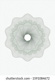 Green money style rosette. Vector Illustration. Detailed.