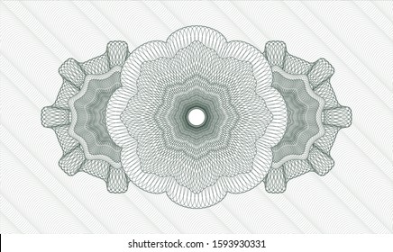 Green money style rosette. Vector Illustration. Detailed.