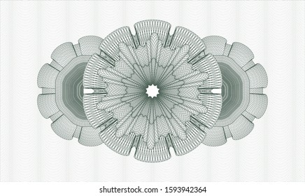 Green money style rosette. Vector Illustration. Detailed.