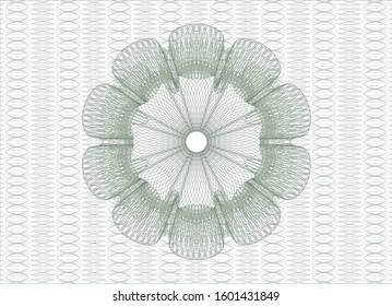 Green money style rosette. Vector Illustration. Detailed.