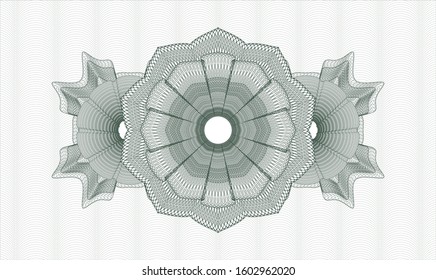 Green money style rosette. Vector Illustration. Detailed.