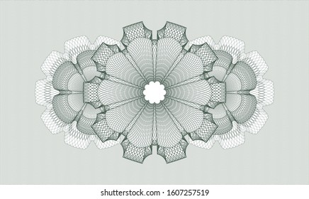 Green money style rosette. Vector Illustration. Detailed.
