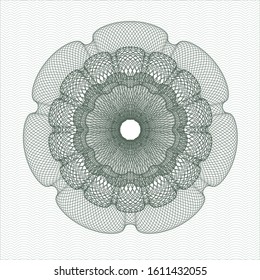 Green money style rosette. Vector Illustration. Detailed.