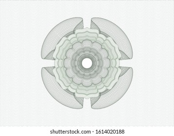 Green money style rosette. Vector Illustration. Detailed.