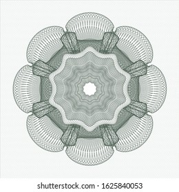 Green money style rosette. Vector Illustration. Detailed.