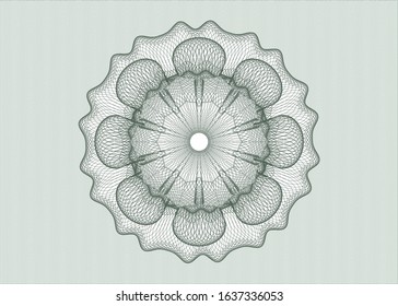 Green money style rosette. Vector Illustration. Detailed.