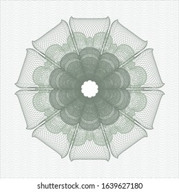 Green money style rosette. Vector Illustration. Detailed.